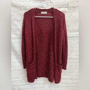 Knox Rose‎ Tweed Burgundy Cardigan